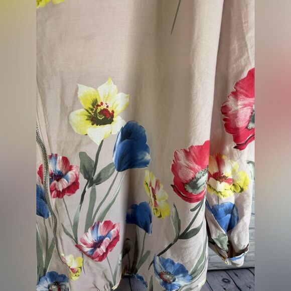 NWT Eternelle Italy Pale Pink Lightweight Hooded Floral Lagenlook Jacket L - Picture 3 of 11